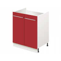 Тумба-подстолье с нижней полочкой, под кухонную мойку MODERN ALTO 600*600*820 красный глянец