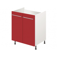 Тумба-подстолье с нижней полочкой, под кухонную мойку MODERN ALTO 600*600*820 красный глянец