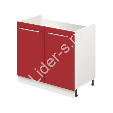 Тумба-подстолье с нижней полочкой, под кухонную мойку MODERN ALTO 800*600*820 красный глянец