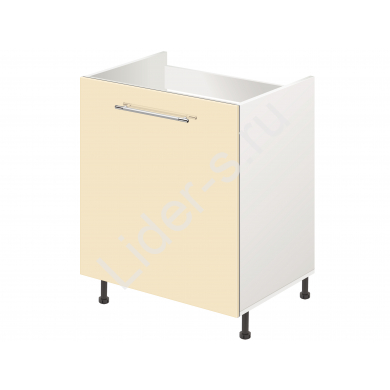 Тумба-подстолье с нижней полочкой, под кухонную мойку MODERN ALTO 500*600*820 ваниль глянец