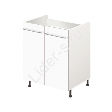Тумба-подстолье с нижней полочкой, под кухонную мойку MODERN ALTO 600*600*820 белый глянец