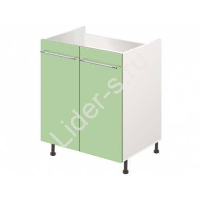 Тумба-подстолье с нижней полочкой, под кухонную мойку MODERN ALTO 600*600*820 фисташковый глянец