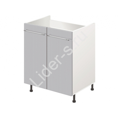 Тумба-подстолье с нижней полочкой, под кухонную мойку MODERN ALTO 600*600*820 сталь глянец