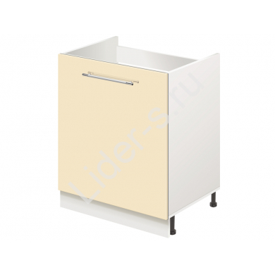 Тумба-подстолье с нижней полочкой, под кухонную мойку MODERN ALTO 600*600*820 ваниль глянец